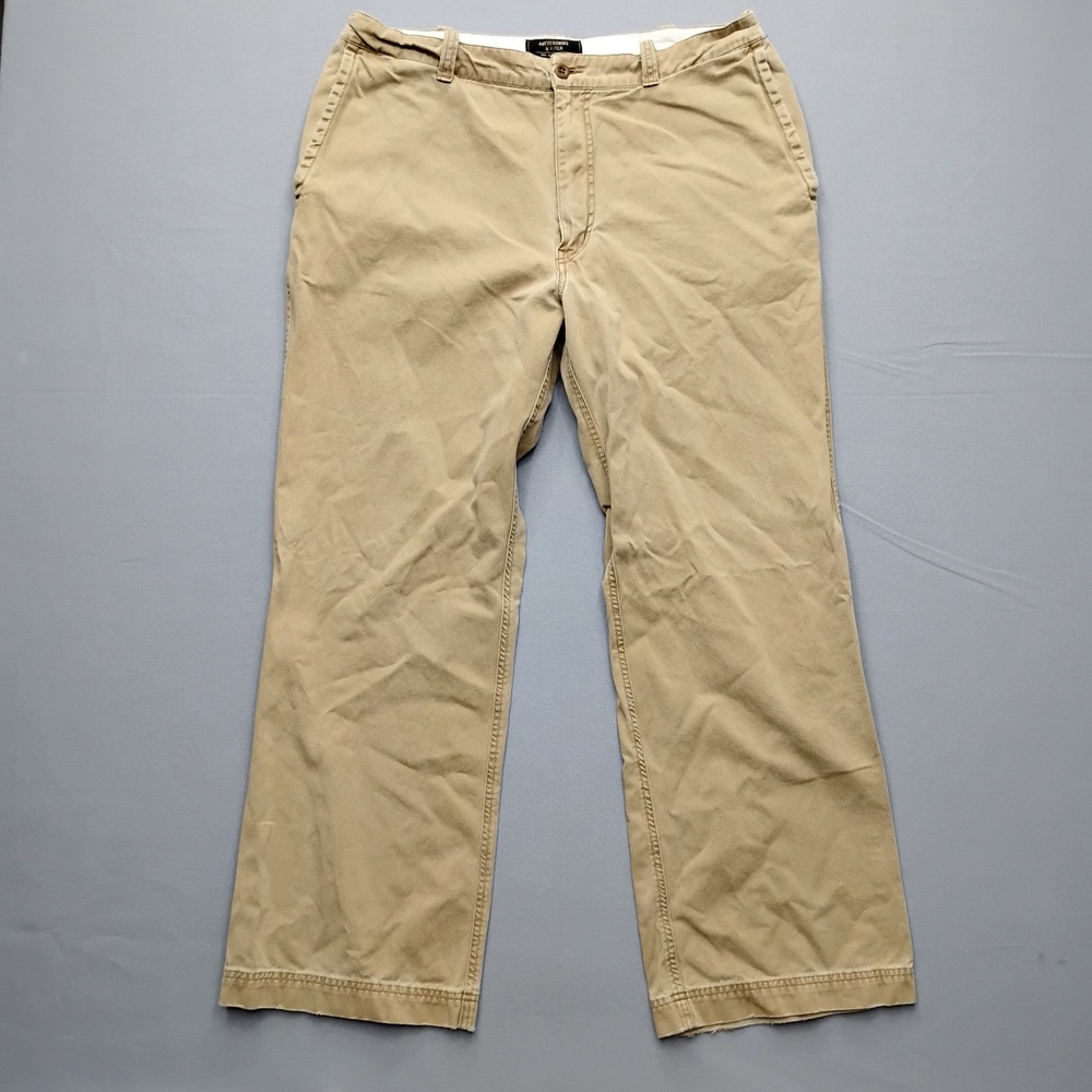 Vintage 90s Abercrombie & Fitch Mens Chino Pants 36x30 Khaki Cotton Straight Leg